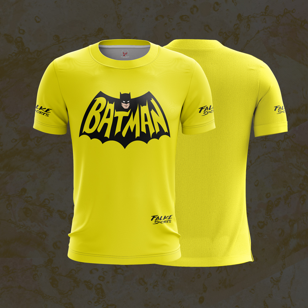 Yellow Batman T shirt by Falke sportswear Exporter to United States, Canada, Uk , Ireland, Germany, Belgium, Norway, Pakistan